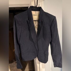 L'AGENCE Ribbed Navy Blazer